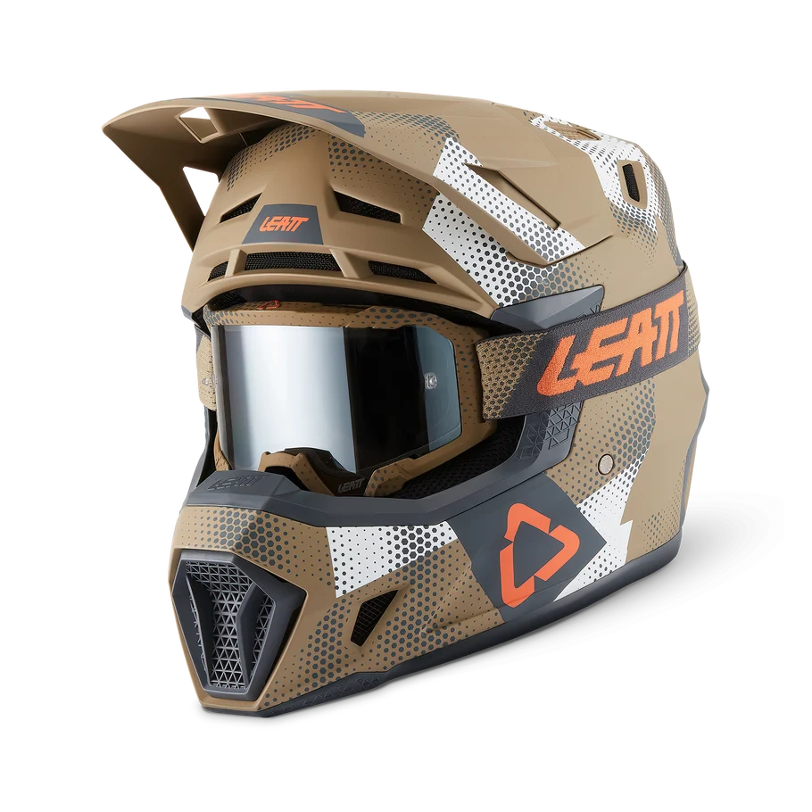 קסדת ליט 7.5 כולל משקפי אבק חו/שח- LEATT MOTO 7.5 V27