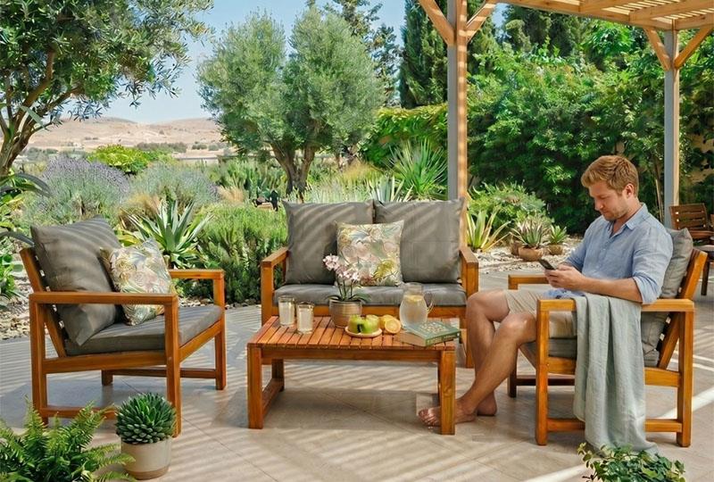 פינת זולה איכותית מעץ אורן מלא – צבועה – ספסל זוגי, 2 יחידים ושולחן – דגם מרבלה – משלוח חינם*