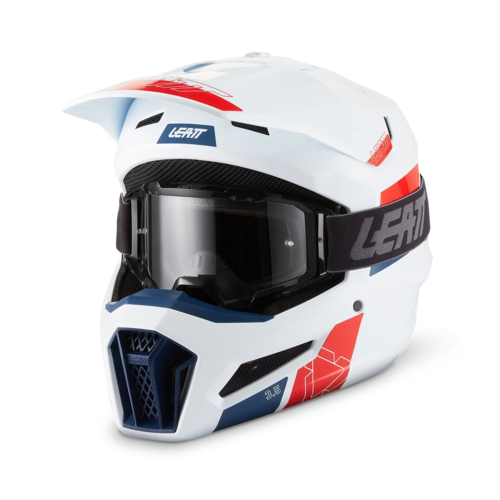 קסדת שטח + משקפי אבק ליט 2.5 לבן - LEATT MOTO 3.5 HELMET KIT 