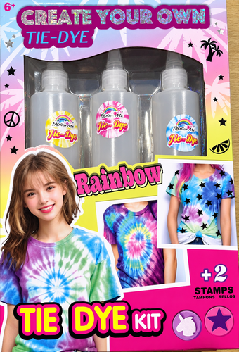 ערכת טאי דאי לצביעת חולצות Rainbow עם חותמות Fashion me