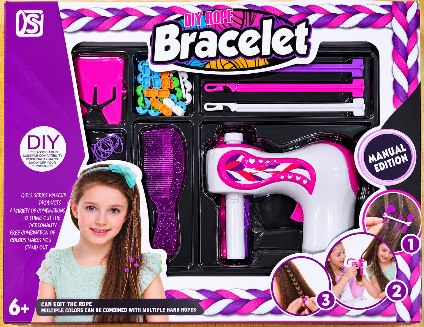 ערכת קליעת צמות ועיצוב שיער עם מכשיר ידני Espanioli Toys