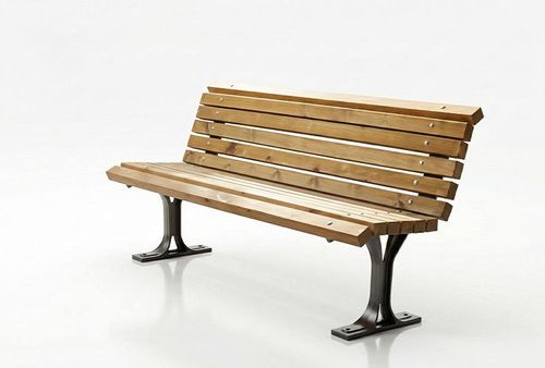 ספסל רחוב איכותי מברזל ועץ – דגם וונקובר – תמונה 7