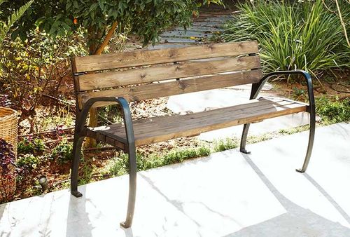 ספסל רחוב איכותי מברזל ועץ – דגם קוויבק – תמונה 3