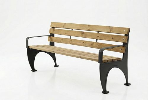 ספסל רחוב איכותי מברזל ועץ – דגם טורונטו – תמונה 8