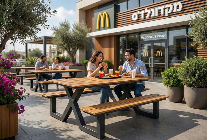 שולחן קקל אלומיניום ופוליווד – 176 ס"מ – דגם ברצלונטה – משלוח חינם*