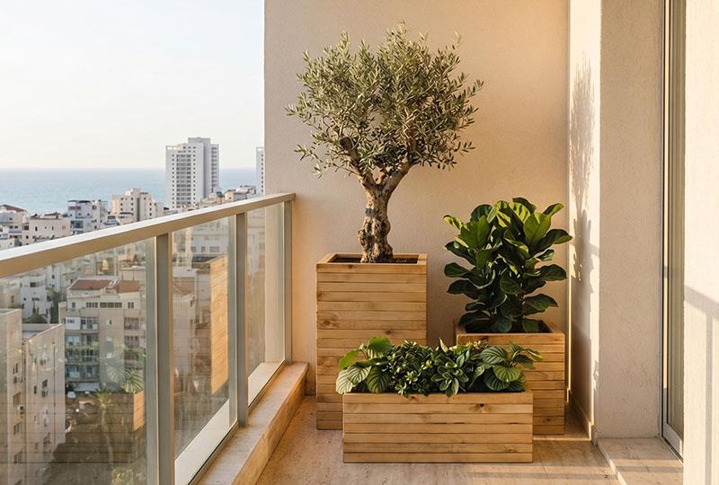 סט 3 אדניות עץ בגדלים ובגבהים שונים – דגם ליוורפול – משלוח חינם*