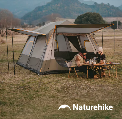  אוהל בין רגע ל 8-10 -אנשים כולל כיסוי גשם NATUREHIKE CAPE 8