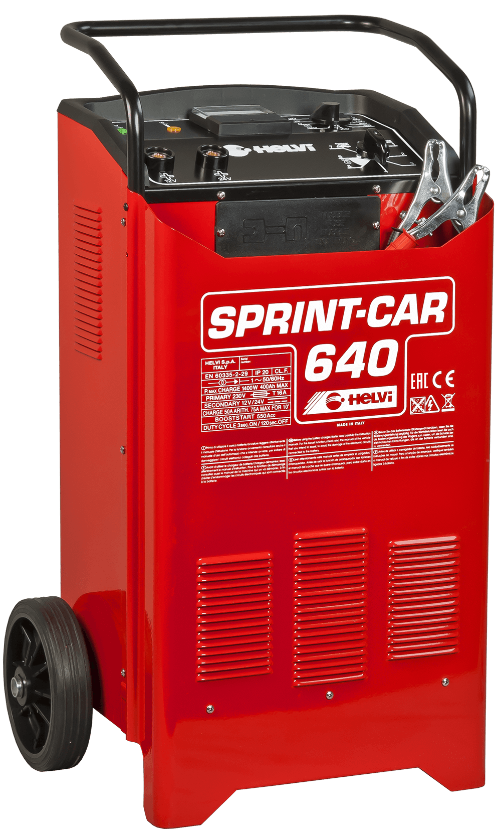 מטען מצברים / בוסטר מקצועי 75A 12/24V ת.איטליה HELVI SprintCar 640