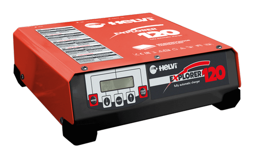 מטען מצברים דיגיטלי מקצועי 100A 12V כולל ליתיום ת.איטליה HELVI Explorer 120