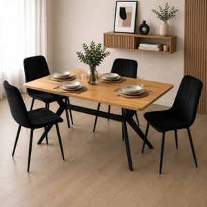 שולחן אוכל בעיצוב מודרני כולל 4 כסאות Tudo Design