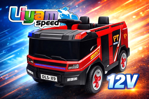כבאית ממונעת לילדים 12V אדום Liyam Speed