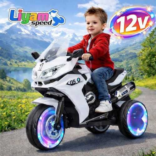 אופנוע ממונע לילדים 12V כחול Liyam Speed