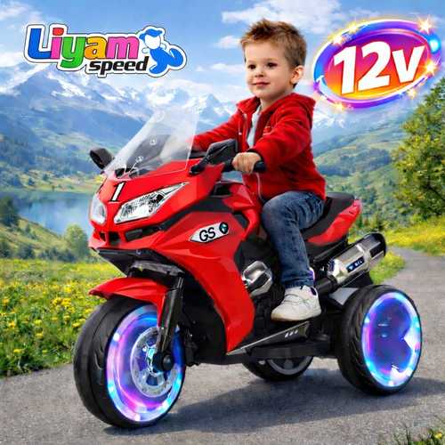 אופנוע ממונע לילדים 12V כחול Liyam Speed