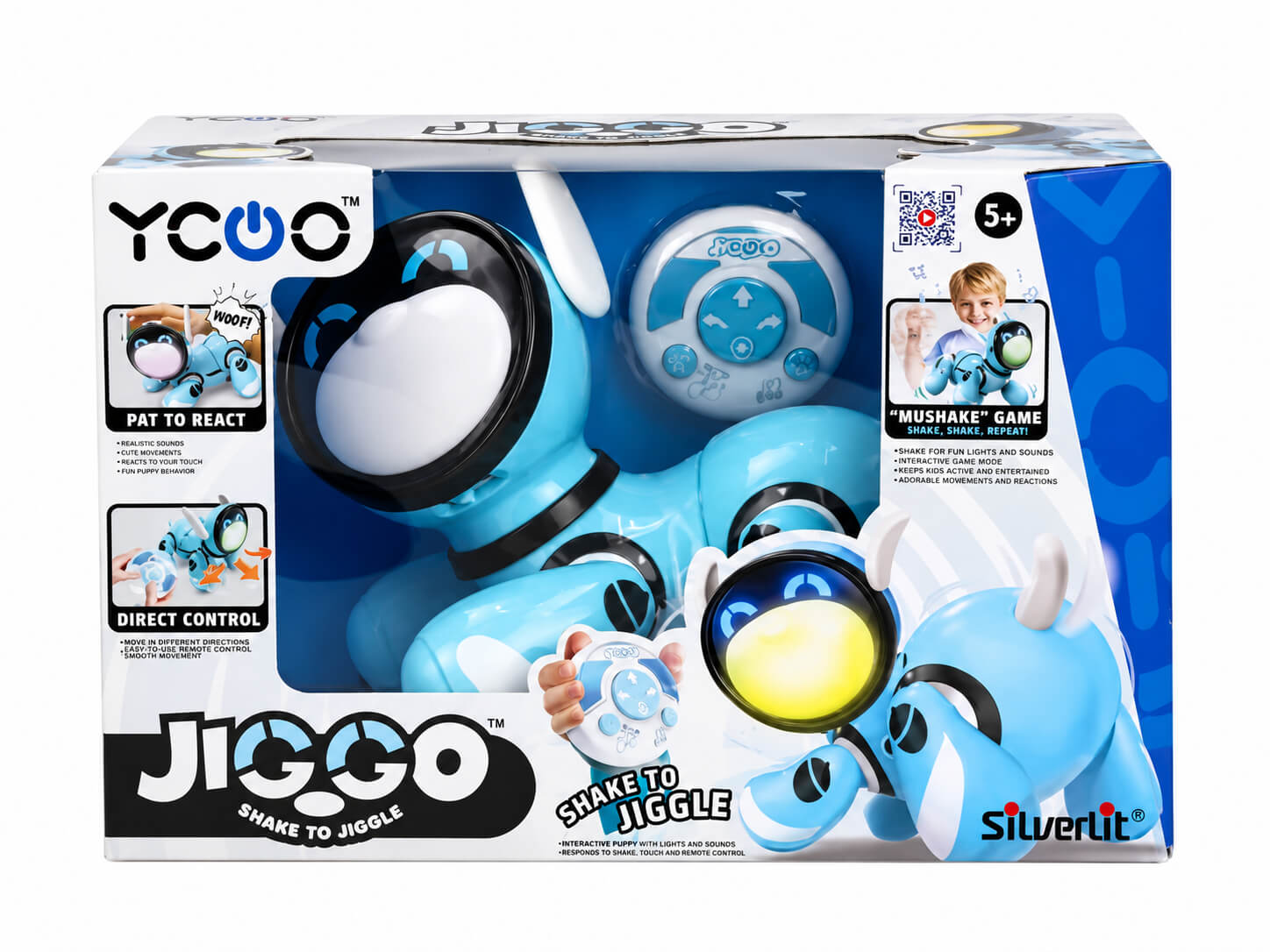 כלב רובוטי אינטראקטיבי Jiggo עם שלט ותאורת LED Silverlit