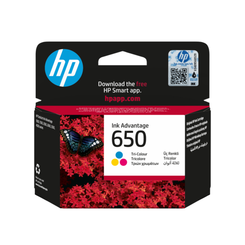 מחסנית דיו צבעונית מקורית HP 650 CZ102AE – המחסנית