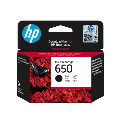 מחסנית דיו שחורה מקורית HP 650 CZ101AE – אריזת המחסנית