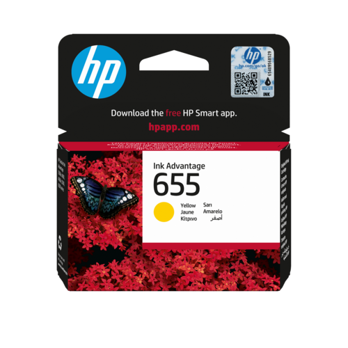ראש דיו צהוב מקורי HP 655 CZ112AE – אריזת המחסנית