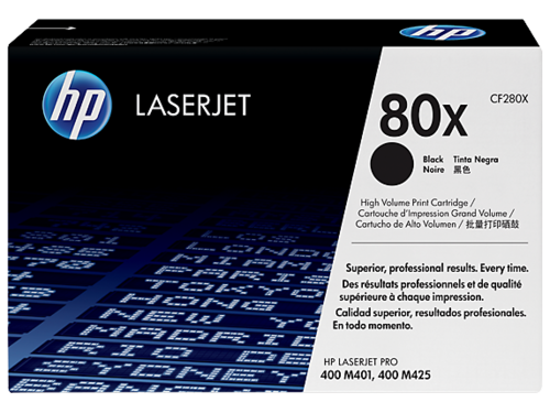 טונר שחור מקורי תפוקה גבוהה HP 80X CF280X – אריזת המחסנית