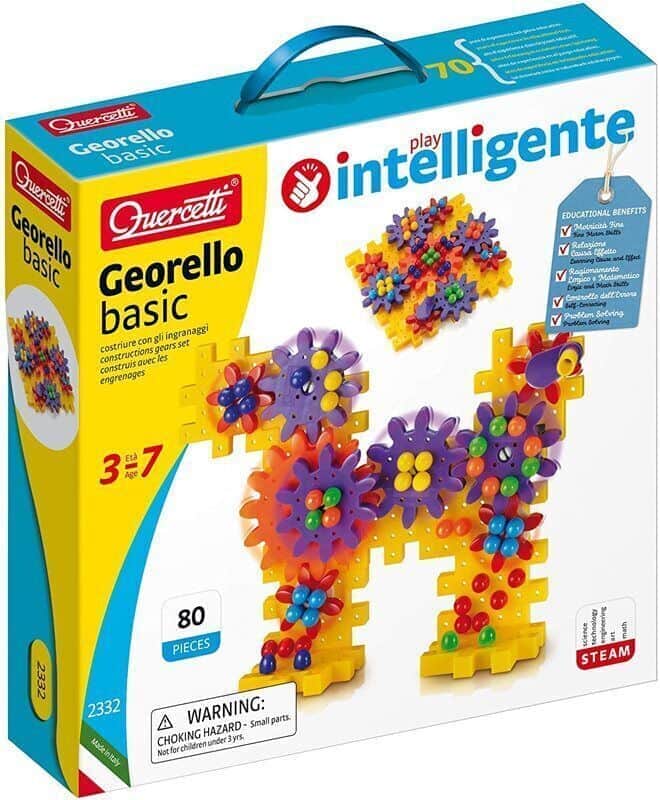 משחק הרכבה גלגלי שיניים Georello Basic עם 80 חלקים Quercetti