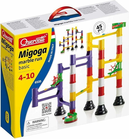 מסלול גולות להרכבה Migoga Marble Run עם 45 חלקים Quercetti