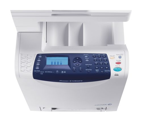 מדפסת לייזר משולבת צבעונית Xerox Phaser 6128MFP – תקריב לוח בקרה