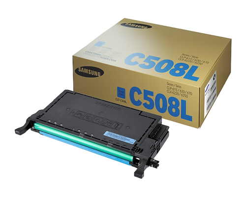 טונר ציאן מקורי Samsung CLT-C508L – המחסנית והאריזה