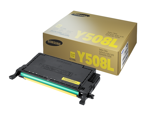 טונר צהוב מקורי Samsung CLT-Y508L – המחסנית והאריזה