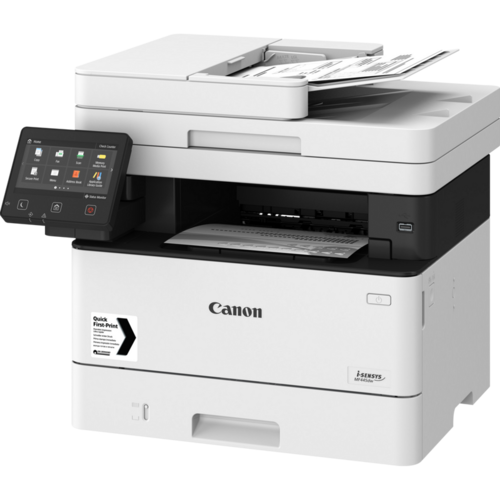 מכונת צילום לייזר Canon i-SENSYS MF445dw – מבט בזווית עם מזין מסמכים