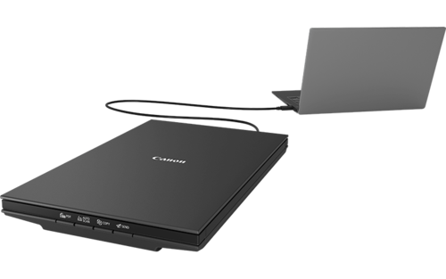 סורק Canon CanoScan LiDE 300 – מחובר למחשב נייד בכבל USB