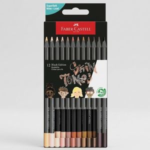 סט 12 עפרונות צבעוניים גווני גוף Faber Castell Black Edition Skin Tones