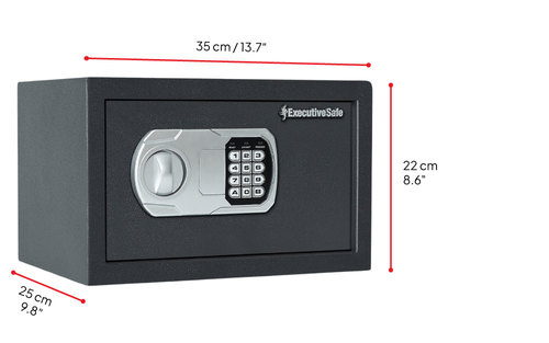 כספת ExecutiveSafe CS-3 עם מקלדת אלקטרונית – מבט מלפנים עם מידות