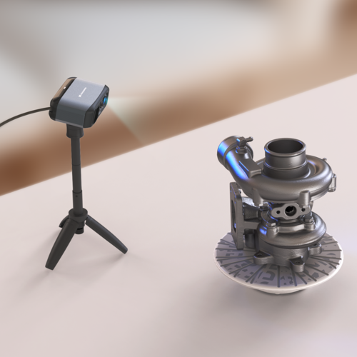 סורק תלת מימד 3DMakerpro MOOSE – על חצובה סורק חלק על משטח מסתובב