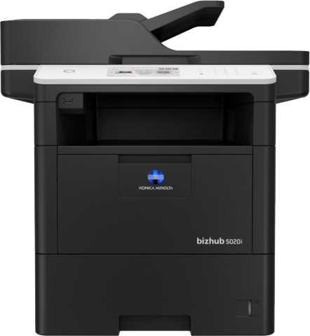 מדפסת לייזר משולבת Konica Minolta bizhub 5020i שחור-לבן – מבט מלפנים