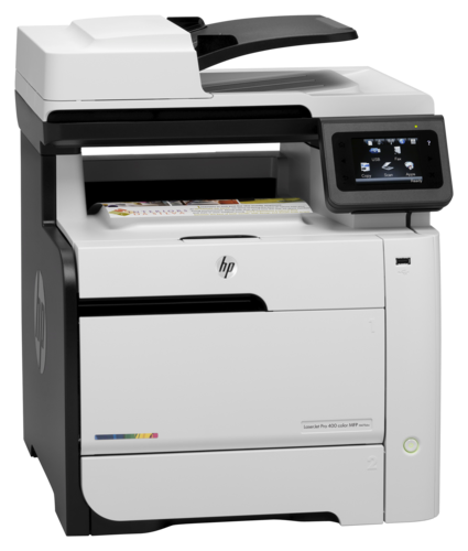 מדפסת לייזר משולבת צבעונית HP LaserJet Pro 400 color MFP M475dw – מבט אלכסוני עם מסך מגע