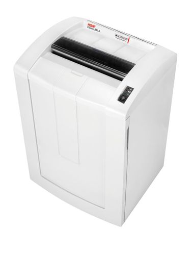 מגרסת נייר HSM Classic 390.3 – מבט בזווית מלמעלה על פתח ההזנה ולוח הבקרה