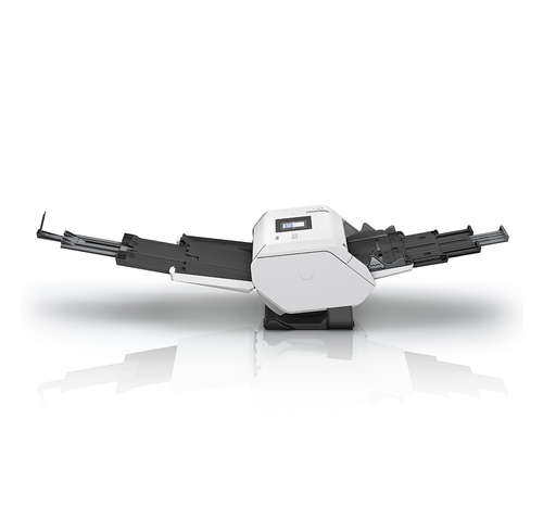 סורק מסמכים A3 Epson WorkForce DS-32000 – מבט צד עם מגשים פרושים