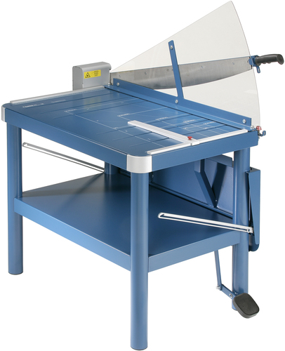 גליוטינה Dahle 580 – מבט צד עם מנגנון הדוושה והמהדק