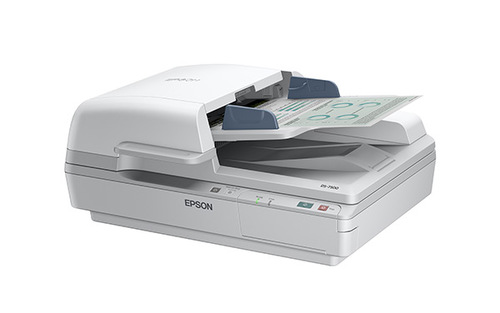 סורק מסמכים Epson WorkForce DS-7500 – מבט צד קדמי עם מזין מסמכים אוטומטי