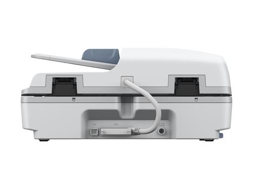 סורק מסמכים Epson WorkForce DS-7500 – מבט אחורי עם חיבורי USB, ADF וחשמל