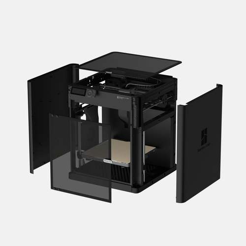 מדפסת תלת מימד Bambu Lab P1S - מבט מפורק של לוחות המעטפת והמסגרת