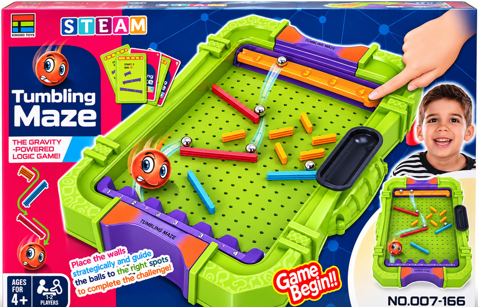 משחק חשיבה מבוך כדורים Kingso Toys Tumbling Maze 