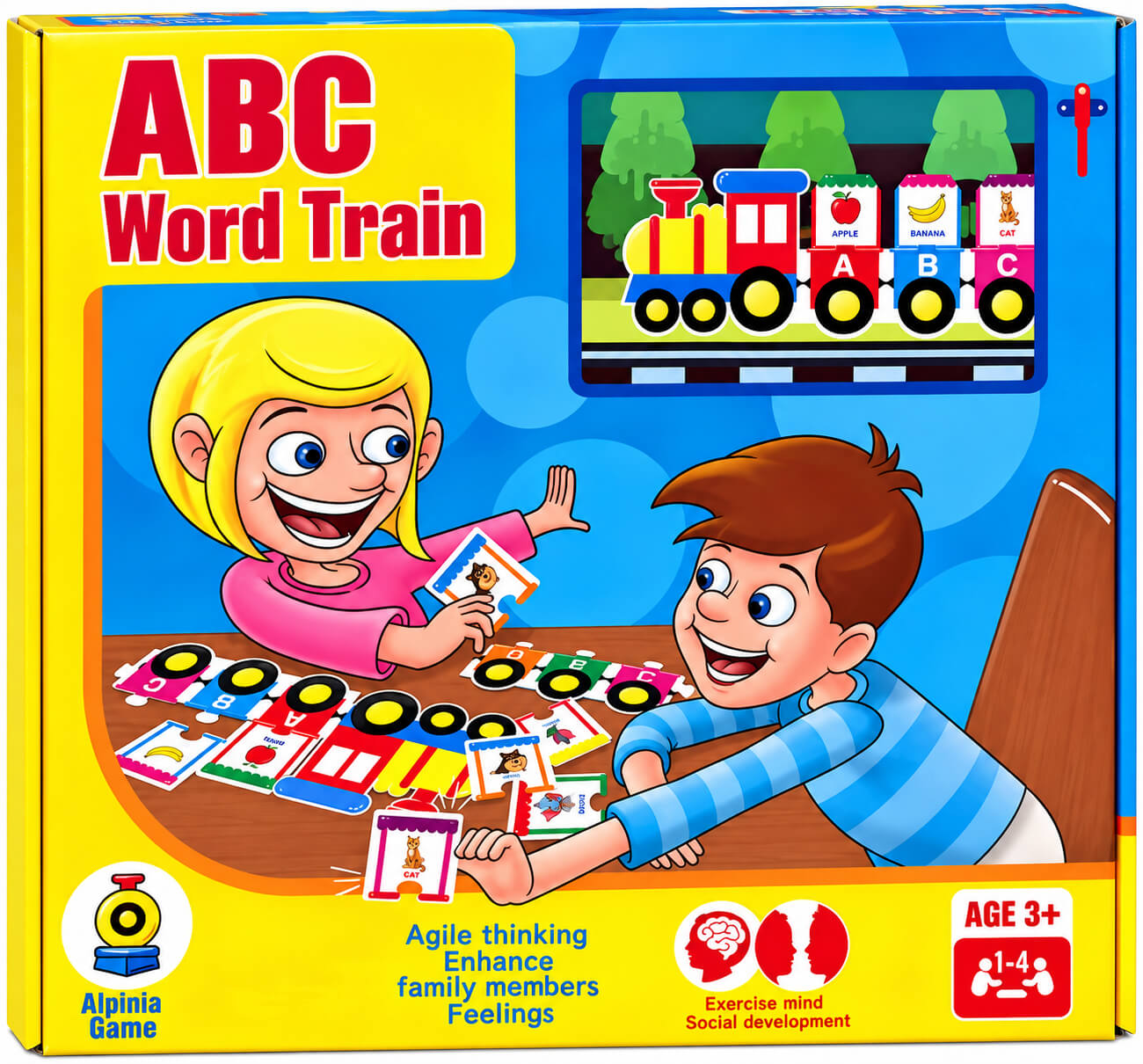 משחק לימוד אנגלית רכבת האותיות ABC Train ‏3+ שנים Alpinia Game