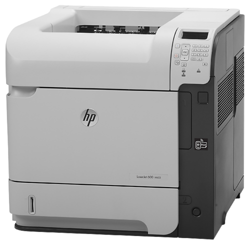 מדפסת לייזר HP LaserJet Enterprise 600 M603n – מבט חזית וצד שמאל