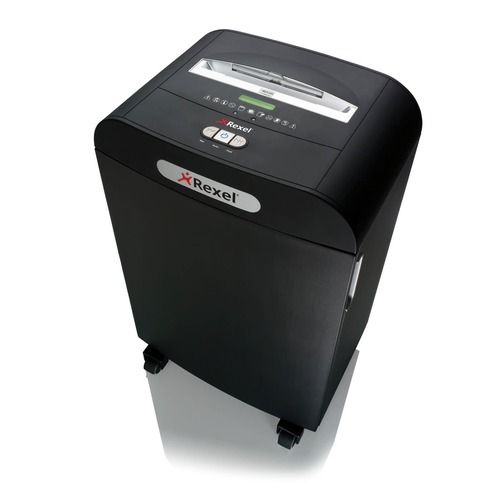 מגרסת נייר Rexel Mercury RDS2270 – מבט עילי בזווית על לוח הבקרה ופתח ההזנה