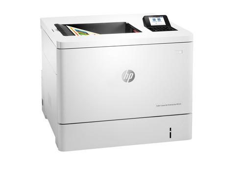 מדפסת לייזר צבעונית HP Color LaserJet Enterprise M554dn – מבט אלכסוני מלפנים מימין