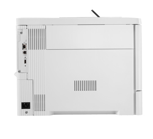 מדפסת לייזר צבעונית HP Color LaserJet Enterprise M554dn – מבט מאחור עם חיבורים