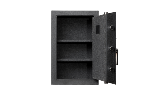כספת ExecutiveSafe ACS-7 – מבט חזיתי, דלת פתוחה ופנים מרופד