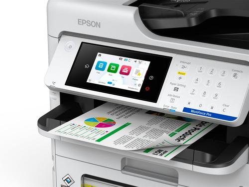 מדפסת משולבת Epson WorkForce Pro EM-C800RDWF – לוח בקרה ומגש יציאה
