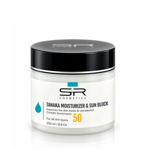 קרם לחות הטנאקה עם הגנה מהשמש SPF 50 של SR COSMETICS להענקת לחות והגנה לעור הפנים 250ml
