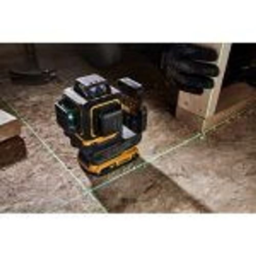 פלס לייזר ירוק 18V XR עם שלושה קווים מלאים של 360° כולל סוללה 2AH ומטען Dewalt DCLE34031N